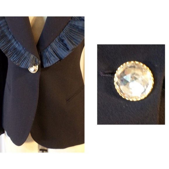 NEW Christian Dior 2 Elegant Black Silk Wool Small - Picture 4 of 8